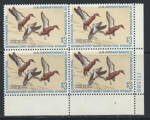 UNITED STATES SC# RW38 VF MNH 1971 Pl#171586 LR B/4
