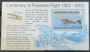 ASCENSION 2003 POWERED FLIGHT MINISHEET SGMS884  UNMOUNTED MINT