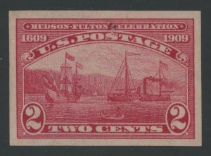 USA 373 - Hudson Fulton Imperf - XF Mint light hinged