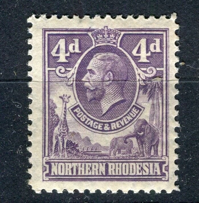 NORTHERN RHODESIA; 1930s early GV pictorial Mint hinged Shade of 4d. value