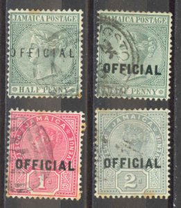 Jamaica Sc# O1-O4 Used (c) 1890-1891 Victoria Official Overprint