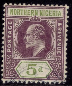 NORTHERN NIGERIA EDVII SG34, 5d dull purple & olive-green, USED. Cat £19.