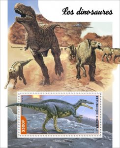 TOGO - 2022 - Dinosaurs - Perf Souv Sheet - Mint Never Hinged