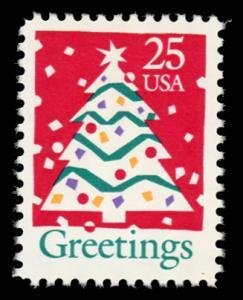 SCOTT  2515  CHRISTMAS TREE  25¢  SINGLE  MNH  SHERWOOD STAMP