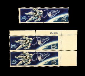 #1331 & #1332 VAR 1967 5c EFO Space Walk & Gemini 4 Color Shift Errors MNH