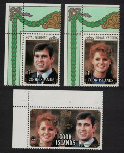 Cook Is. Prince Andrew 'Hurricane Relief' Ovpt 3v 1987 MNH SG#1178-1180