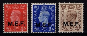 Middle East Forces 1942 George VI GB stamps Optd M.E.F., Part Set [Unused]