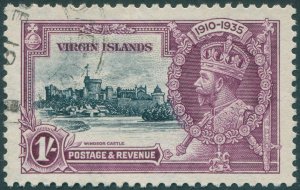 British Virgin Islands 1935 1s slate & purple Jubilee SG106 used