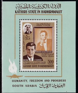 Aden - Kathiri State MiBlock14A, John F. Kennedy, PERF Mint NH