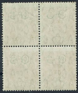 AUSTRALIA 1932 KGV OS 5D MNH ** BLOCK WMK C OF A 