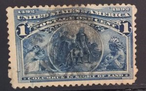 US #230 Used F/VF - Columbus in Site of Land