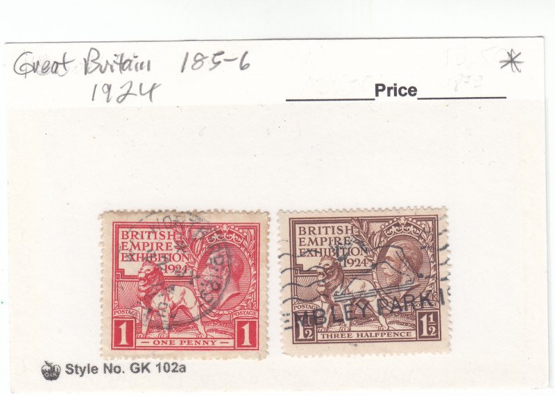 Scott # 185 - 186 - 1p Vermilion, 1  1/2 p dark brown - Wmk 35 - Used