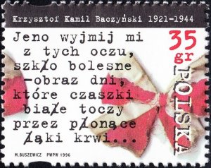 Poland 1996 MNH Stamps Scott 3269 Poet Second World War II Warsaw Uprising