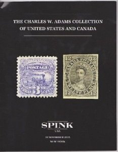Spink:  The Charles Adams Collection of U.S. and Canada Stamp Auction Catalogue