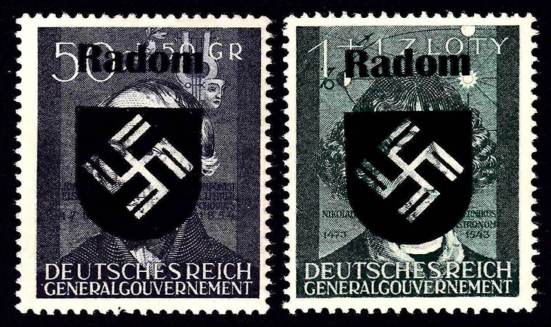 POLAND NB22-NB23 GERMANY OCC RADOM OVERPRINTS OG NH U/M F/VF TO VF