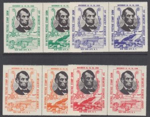 US MNH. 1960 ASDA Labels, Abe Lincoln, perforated horizontal pairs, complete set 