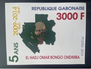 Gabon 2014 3000F 2009 Omar Edith Bongo Ondimba Gold GOLD Silver-