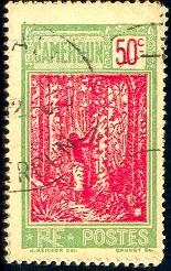 Tapping Rubber Tree, Cameroun stamp SC#188 used