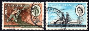 Rhodesia & Nyasaland - 1961 7th Commonwealth Mining Congress Set Used SG 38-39