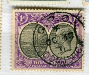 DOMINICA; 1820s early GV pictorial issue used 1d. value Postmark