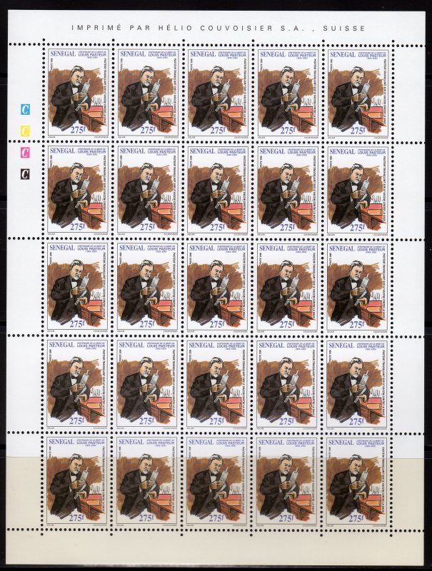 Senegal 1995 Mi#1375/1376 LOUIS PASTEUR DEATH 100th.ANNIV 2 FULL SHEETS UNFOLDED
