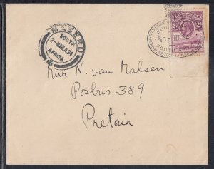 Basutoland Scott 3 - 1934 Royal Tour Cover