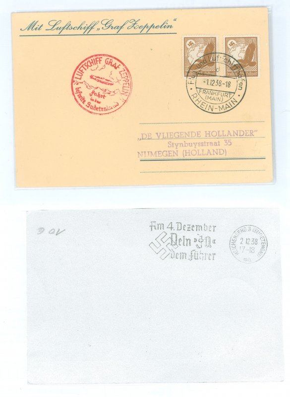 Germany C50 1938 Cover carried on the Graf Zeppelin (LZ130) propoganda visit to the Sudetenland on 2 December 1938 to coincide w