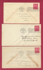 1932 2c ARBOR DAY #717, 3 FDCs, No Cachets