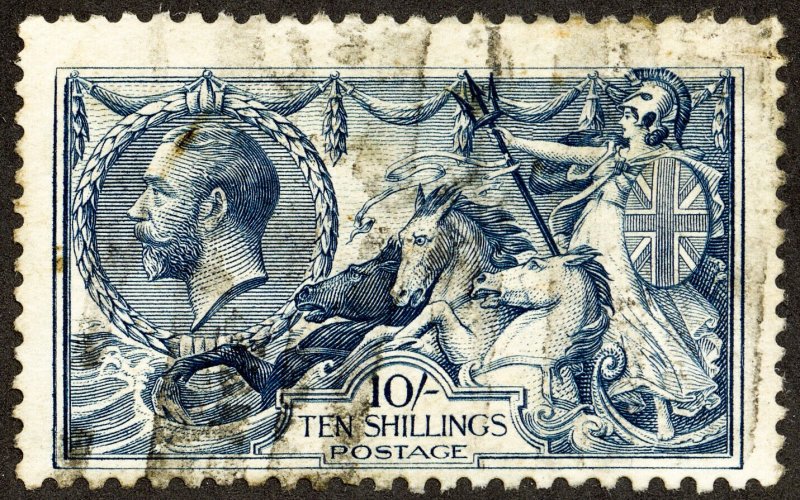 Great Britain Stamps # 181 Used F-VF George V Seahorses Scott Value $150.00