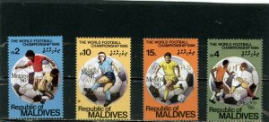 MALDIVES 1986 SOCCER WORLD CUP MEXICO SET OF 4 STAMPS OVERPRINTED MNH