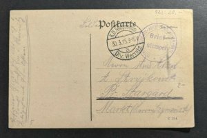 1915 Germany Feldpost Postcard Cover to Mark