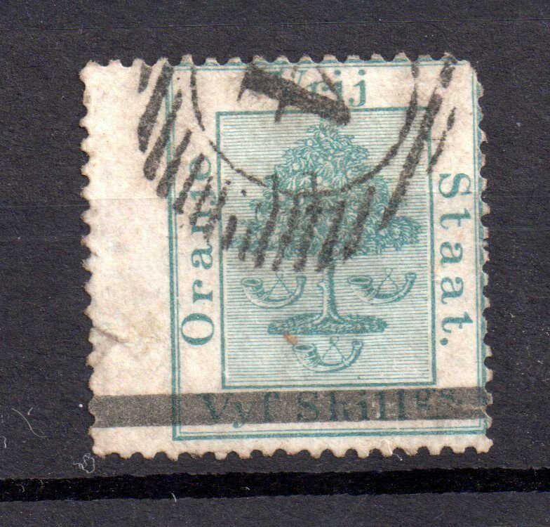 Orange Free State 1d Surcharge Wing Margin SG23 fine used Cat Val £85 WS20539