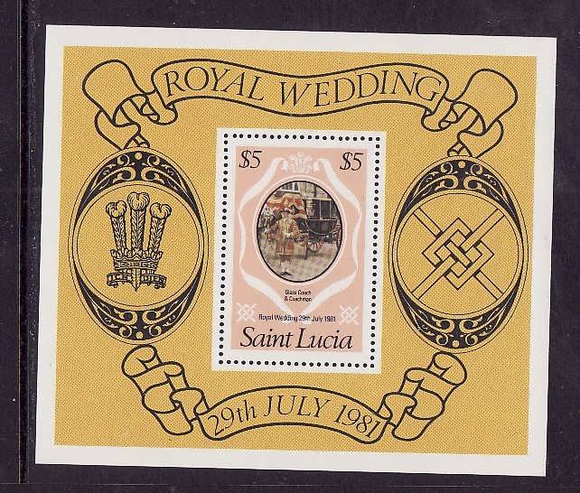 St Lucia-Sc#546-unused NH sheet-Royal Wedding-Princess Diana-1981-