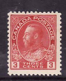 Canada-Sc#109d- id7-unused  light hinged o.g.3c rose carmine KGV Admiral -1923-