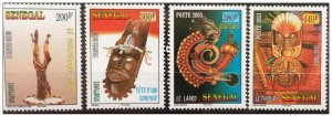 Senegal 2003 Sculptures Sculpture Mask Mask Mask Art Art 4 Val. RARE MNH-