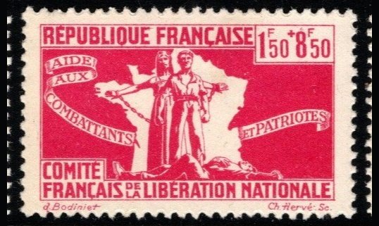 1943 France Cinderella French Committee of National Liberation Charity Set/5 MNH