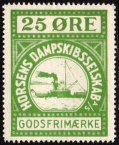 1935 Denmark Revenue 25 Ore Horsens Steamship Company Parcel Stamp