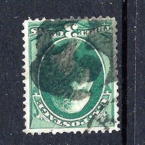 Late-19th C. US Stamp w/ Fancy Hand-carved Negative 3 Cancel ~ Free Shipping...