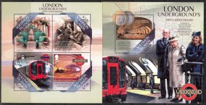 Solomon Islands 2013 Trains London Underground's sheet + S/S MNH