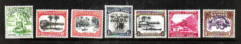 Samoa-Sc#166-72-Unused hinged og  short set to the one shilling-KGV-1935-