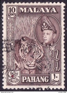 MALAYA PAHANG 1957 10c Deep Brown SG80 FU