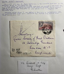 1941 Field Post 475 Gibraltar Airmail Censored Cover To London England