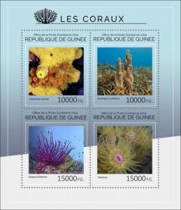 GUINEA 2014 SHEET CORALS MARINE LIFE