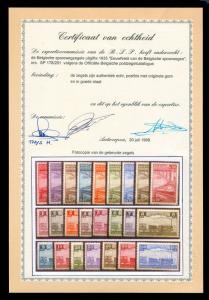 MOMEN: BELGIUM STAMPS #178-201 MINT OG NH RAILROAD RAILWAY WITH BLP CERTIFICATE