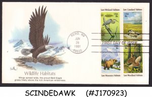 UNITED STATES USA - 1981 WILDLIFE HABITATS 4V  FDC