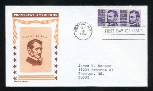 US 1281 Francis Parkman 3c ADDR Cachet Craft cachet FDC