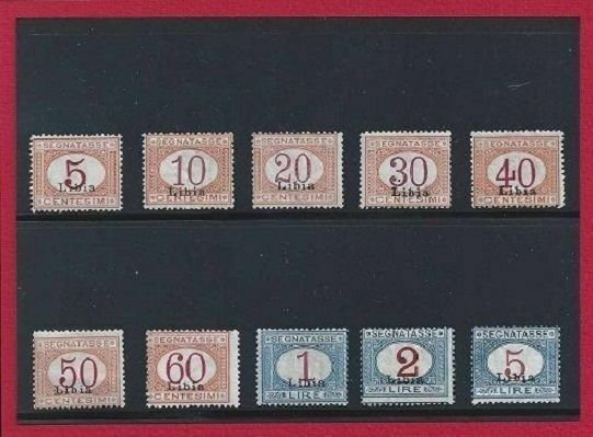 1915 Libya - Postage Stamps, N° 1/10, Stamps Di Italy Sheetlet Overprint Libya