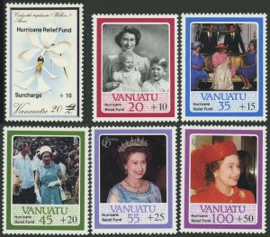 Vanuatu #B1-B6 Hurricane Relief Fund Overprint Semi-Postal Stamps 1987 Mint LH