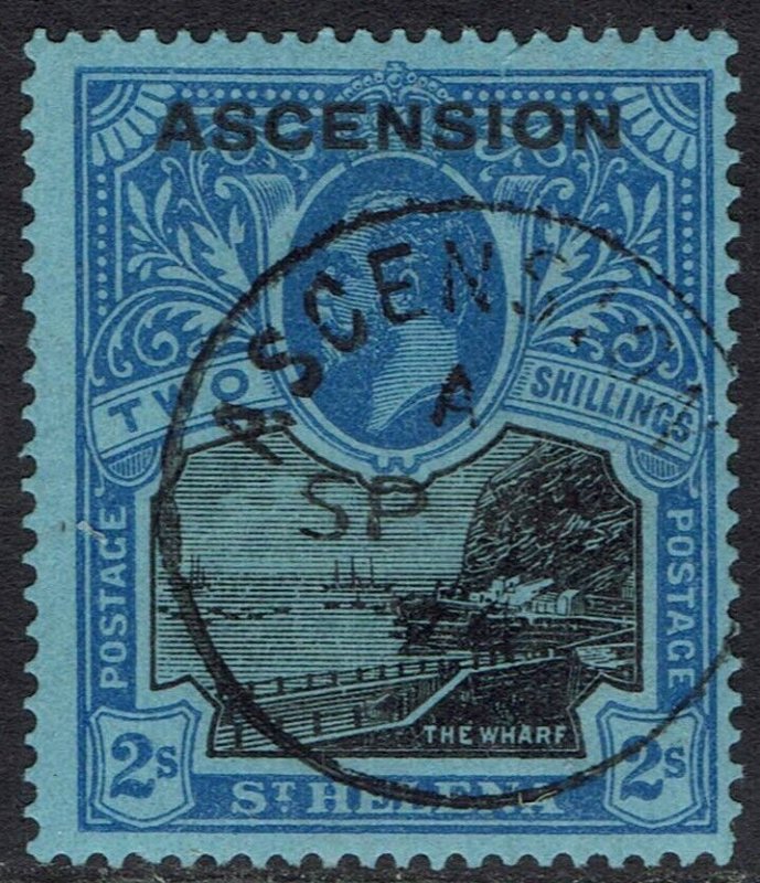 ASCENSION ISLAND 1922 KGV THE WHARF OVERPRINTED 2/- USED