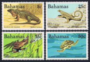 Bahamas 564-567,567a, MNH. Mi 575-578,Bl.43. 1984. Iguana, Lizard, Frog, Turtle.